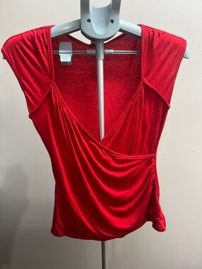 Draped Red V-Neck Women's Camisole